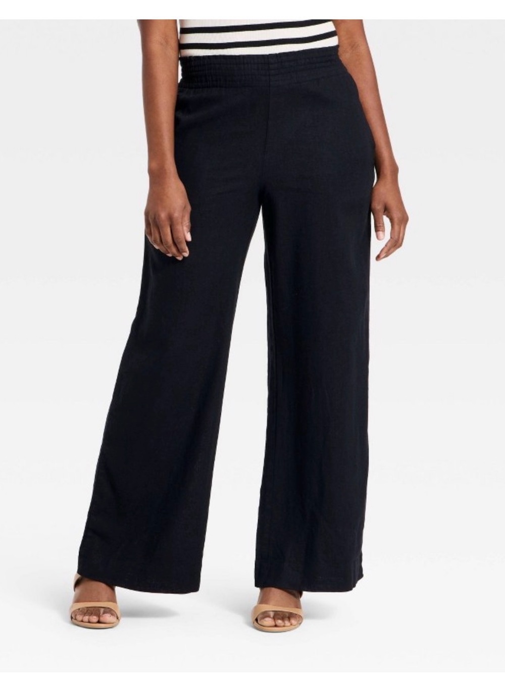 Linen wide leg pants